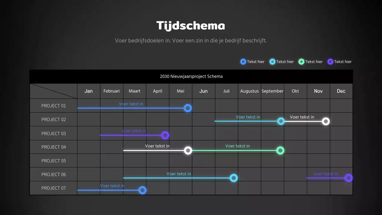 Bedrijfsplanningen in neonblauw