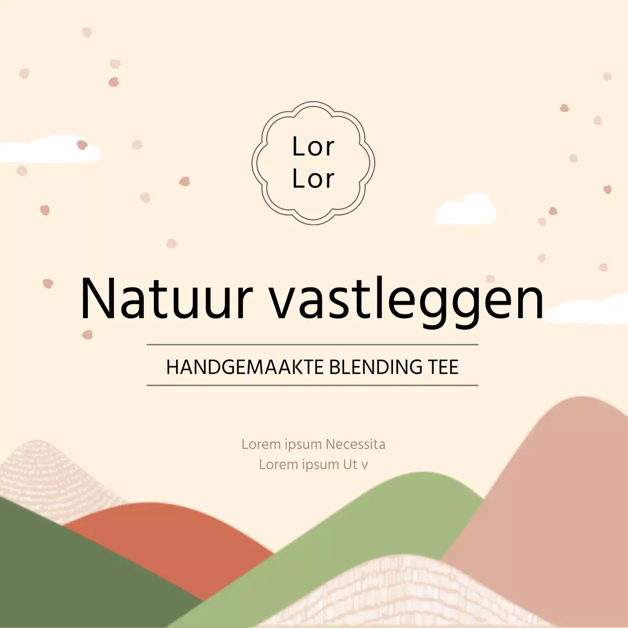 Warm gekleurde geïllustreerde theezakjes ansichtkaarten