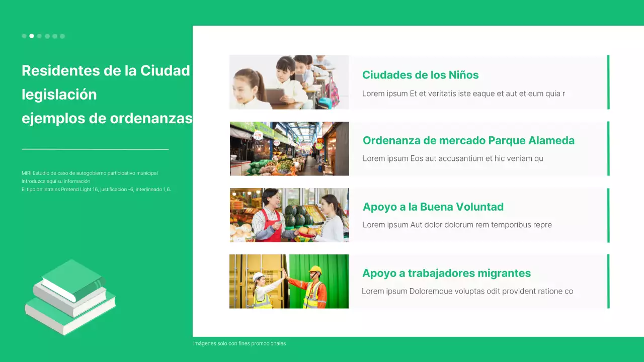 Promover actos municipales sencillos y ecológicos