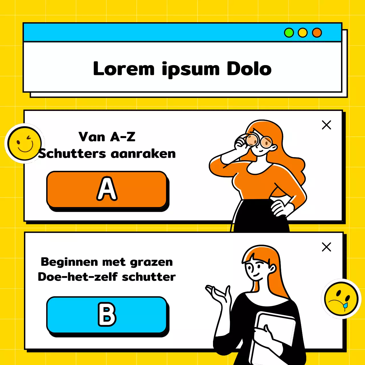 Een balansspel voor op de werkplek met gele en lichtblauwe accenten geplaatst door