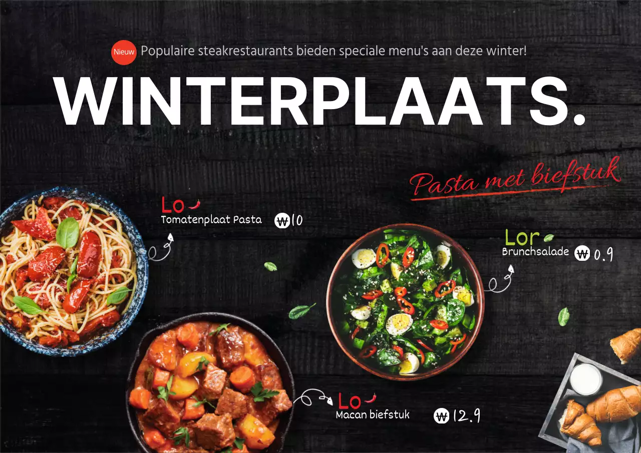 Steak Menu instellen