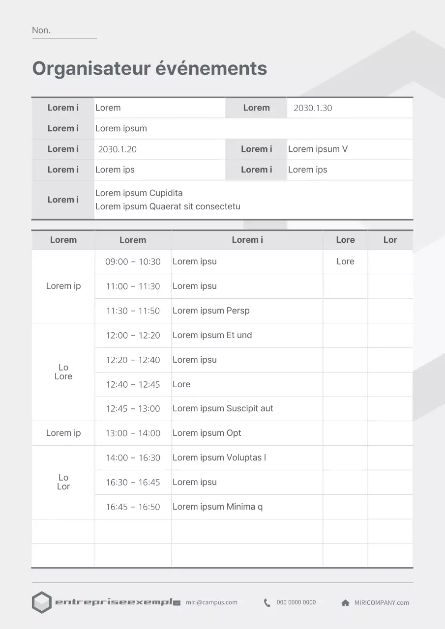 Un planificateur de célébrations gris et épuré