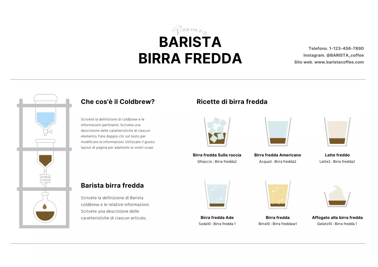 Cartolina prodotto Brown Bean Illustration Cafe