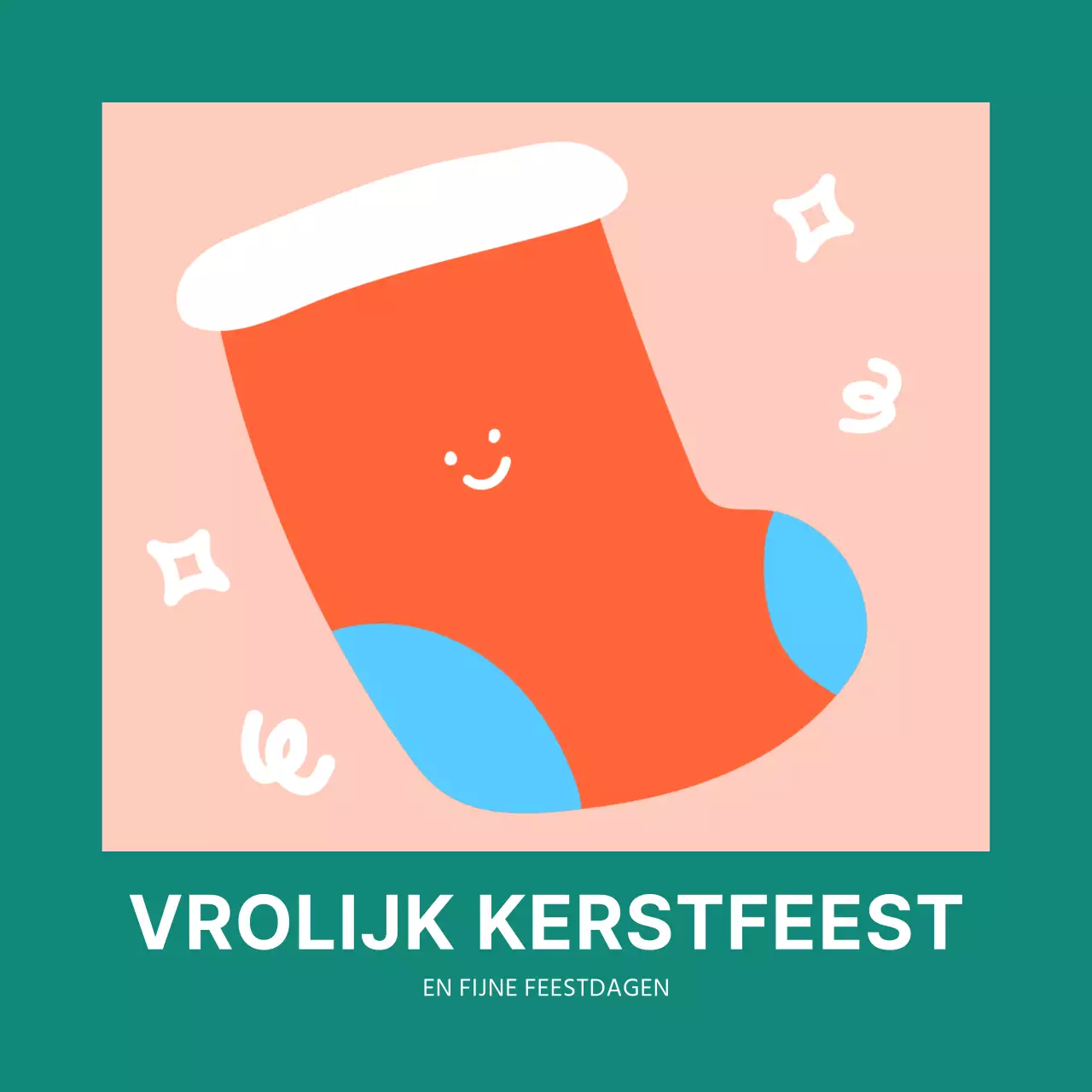 Turquoise Schattige Kerst Sokken Kerst Ansichtkaarten