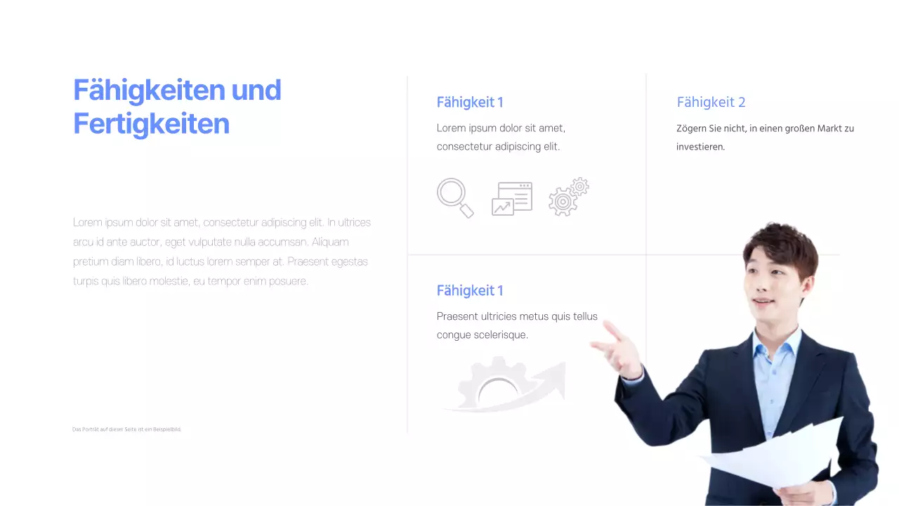 Entwicklerportfolio in blau