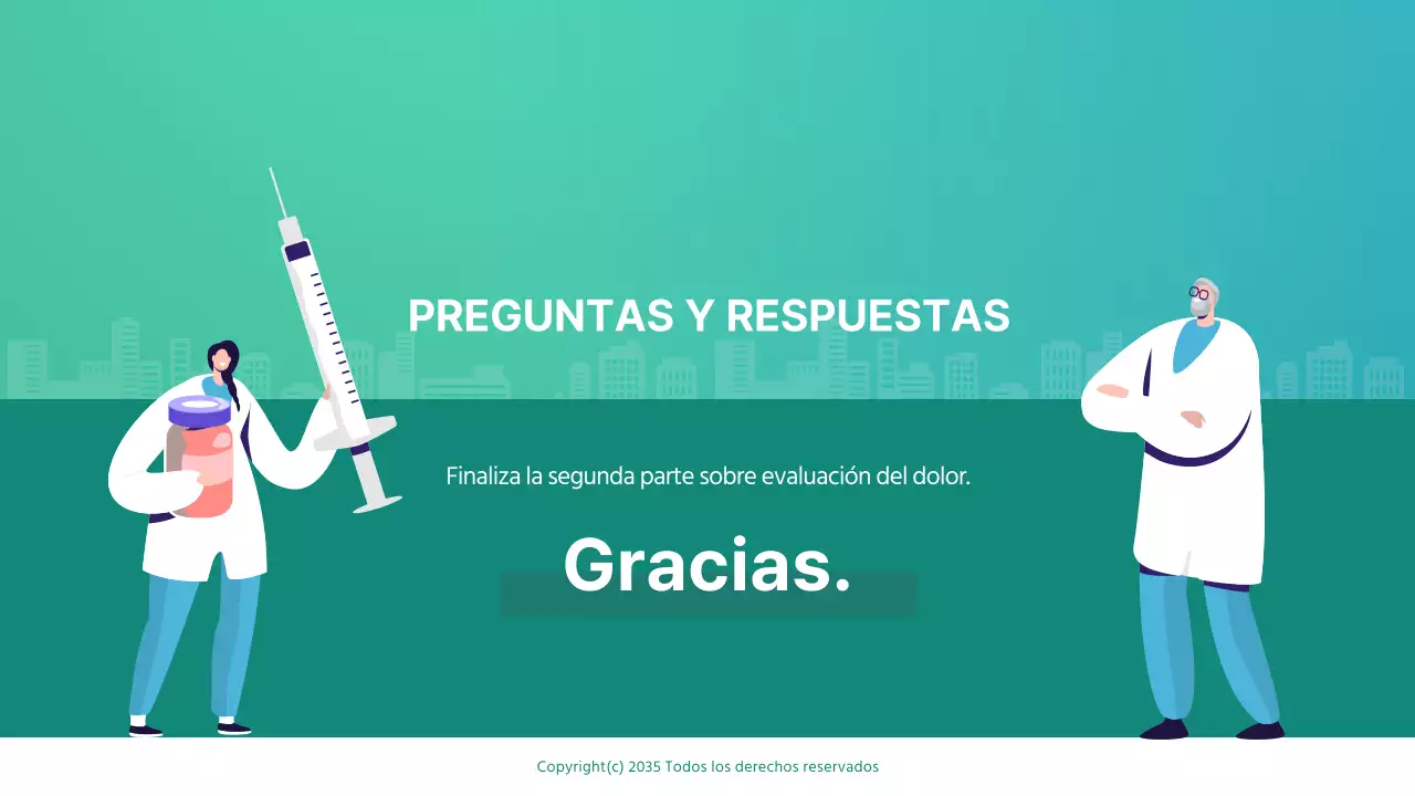 Presentación en clase de enfermería en la que se destacan las ilustraciones verdes