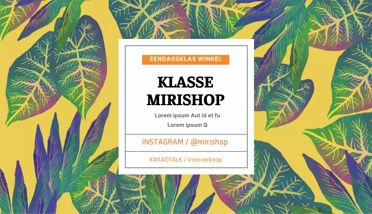 Geel Groen Illustratiepatroon Tropische Workshop