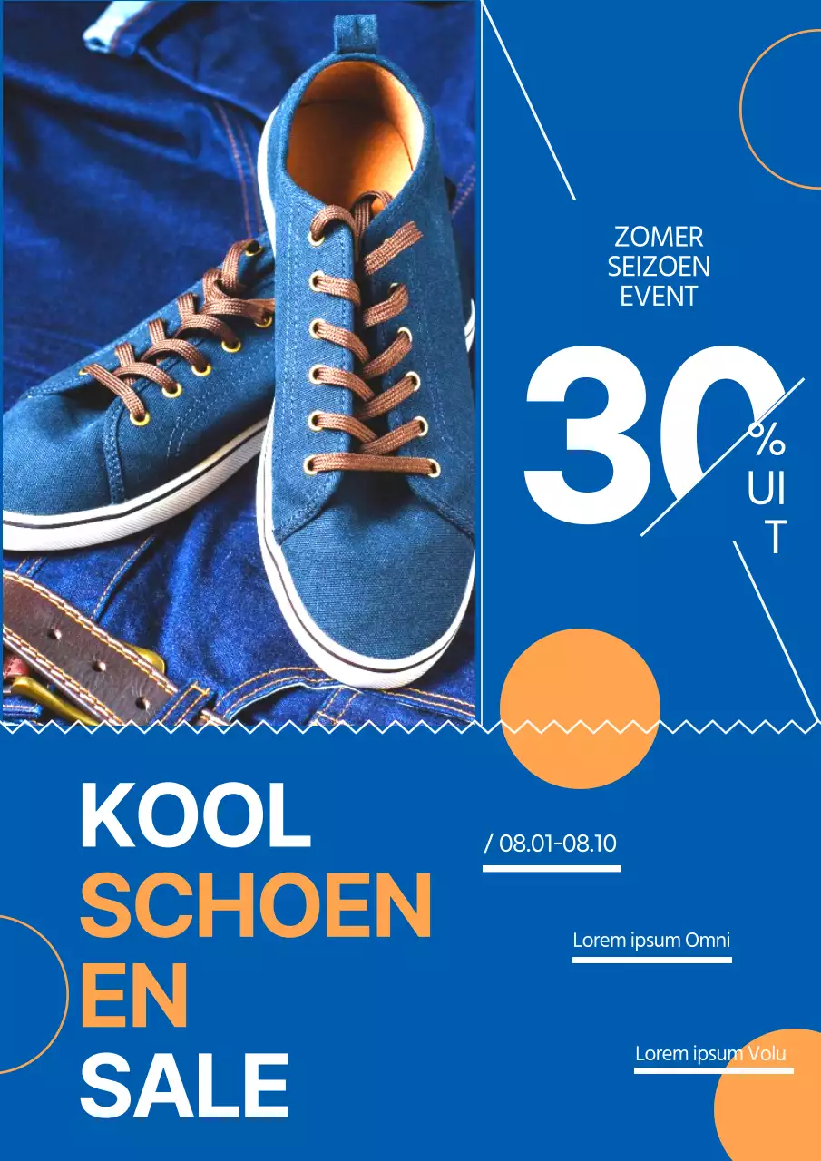 Strakke promotieposter voor zomeruitverkoop in blauw