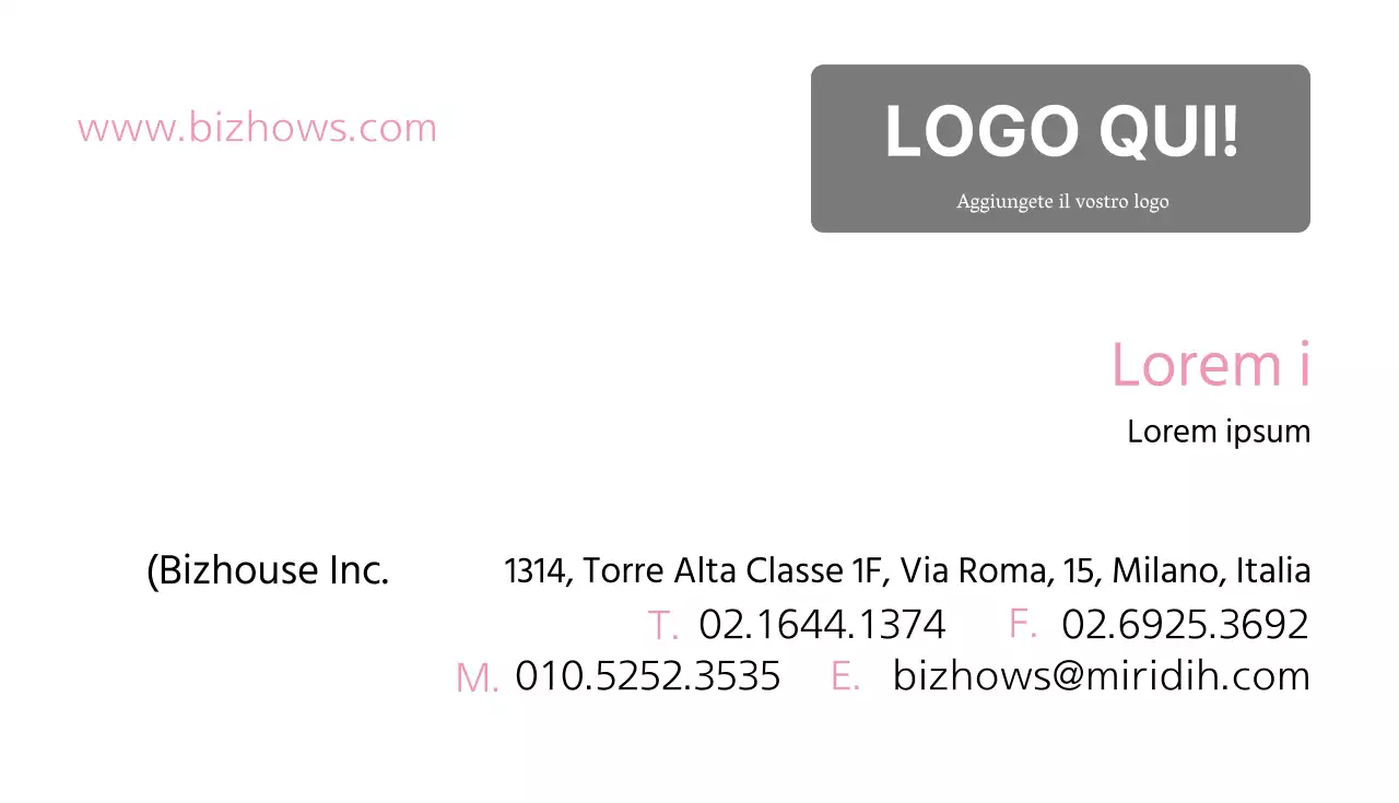 Biglietto da visita sempliceBianco