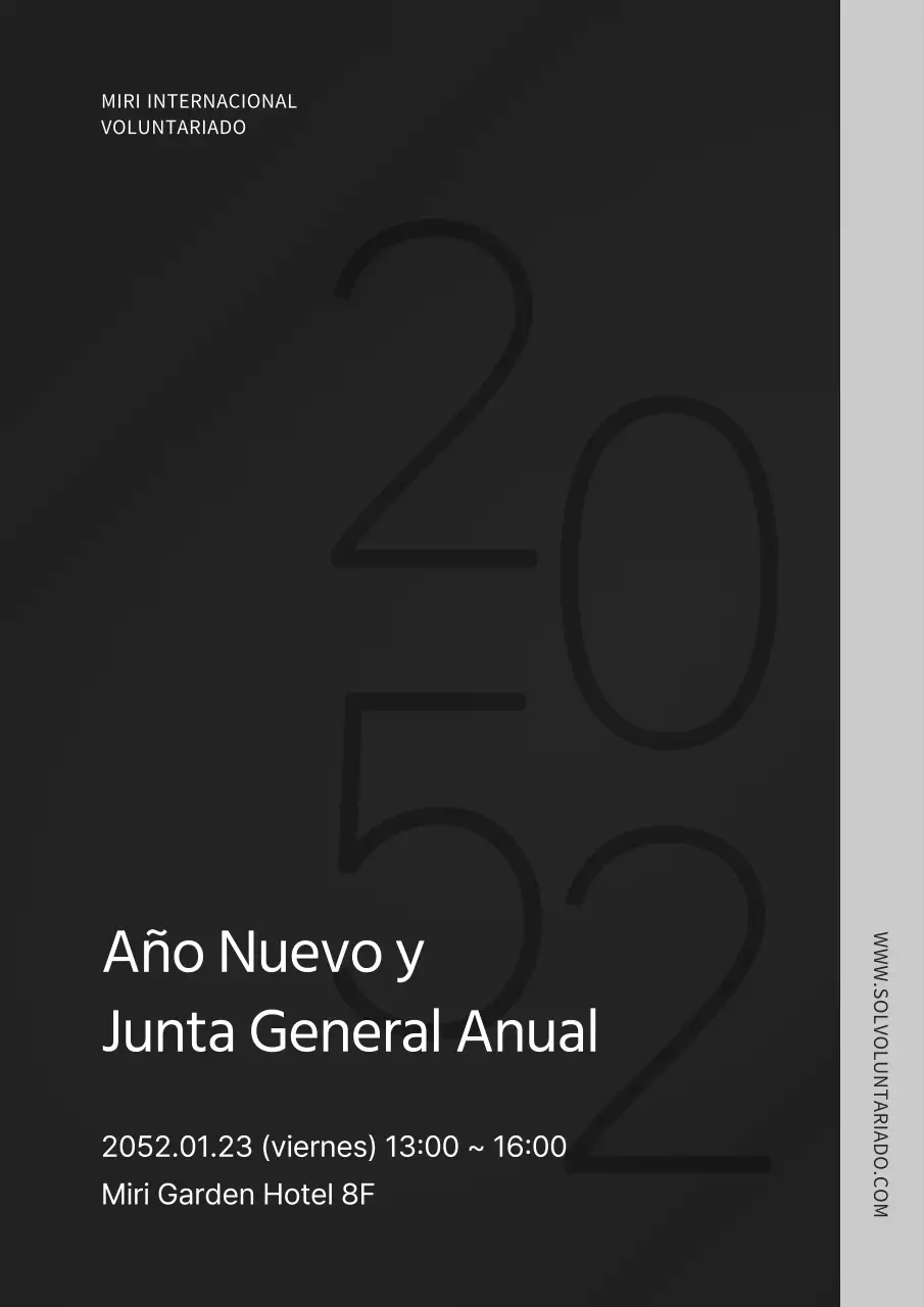 Una sencilla reunión general de Nochevieja en negro y gris
