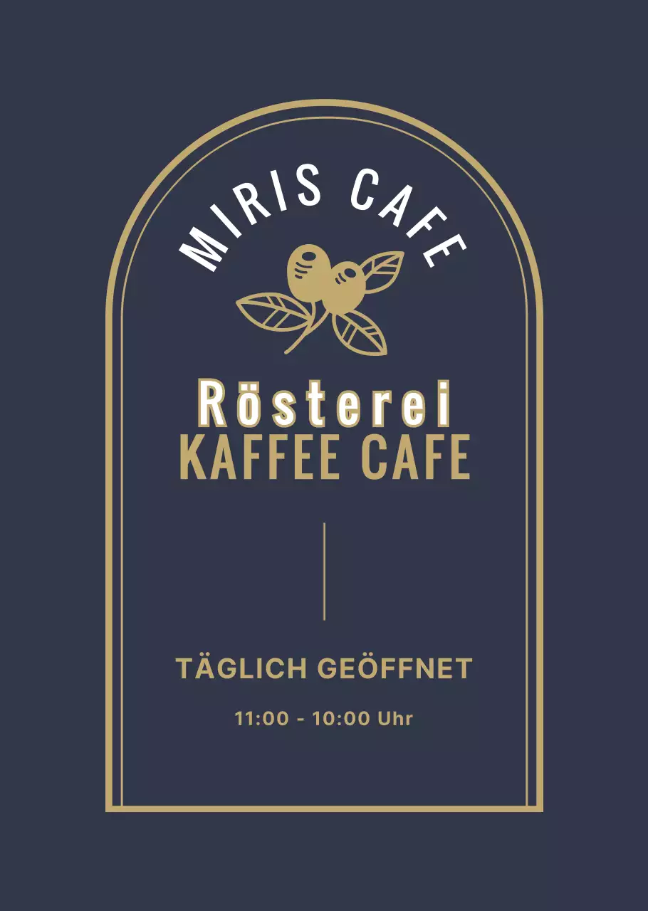 Weiß-goldenes Café im Vintage-Stil mit Öffnungszeiten