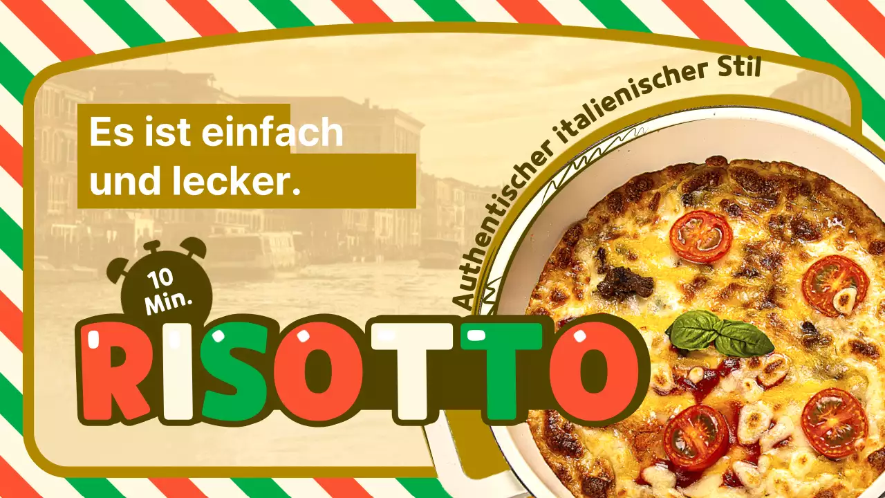 Italienische Flagge in Ocker und Hintergrund Konzept Cheeserizotto Thema