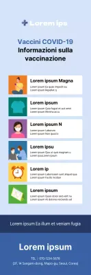 Vaccinazione contro il Coronavirus X-banner con tabelle e illustrazioni a colori