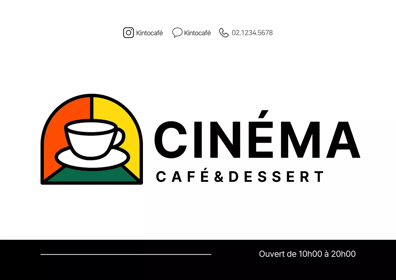 Logo promotionnel d'un café avec illustration d'un concept de café coloré