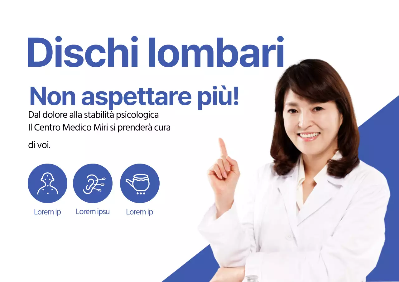 Mal di schiena blu non sopportare il dolore Medicina cinese medico donna pubblicità ospedale