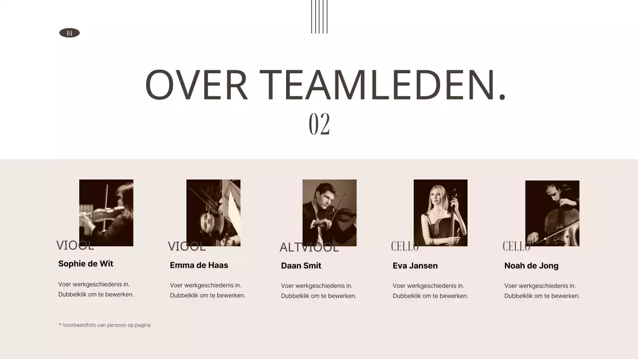 Portfolio van podiumkunstorganisaties in bruin en gedempte tinten