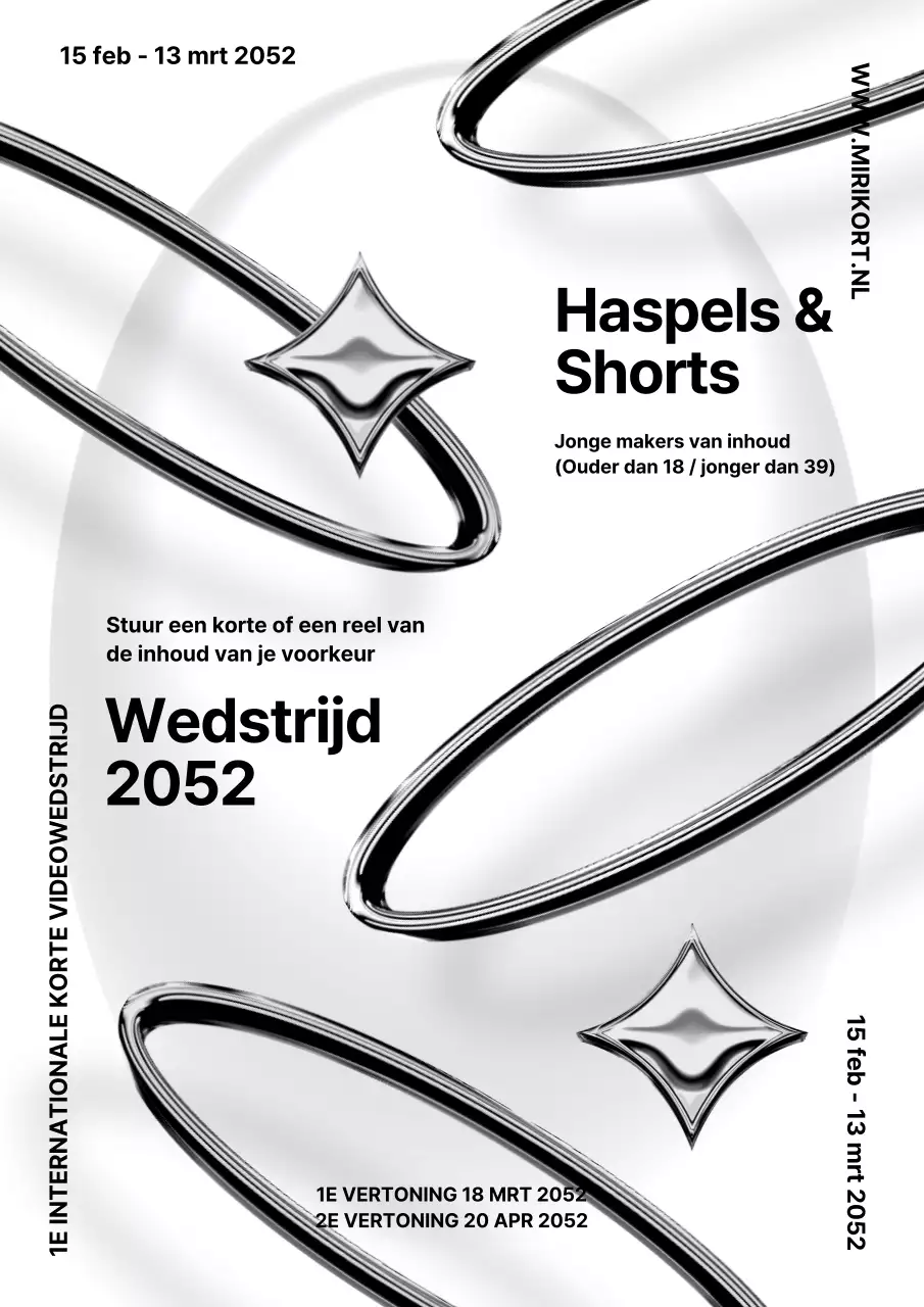 Zwart-wit chroom korte vorm wedstrijd