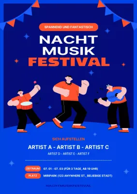 Zeitplan des Blue and Red Summer Nights Music Festival