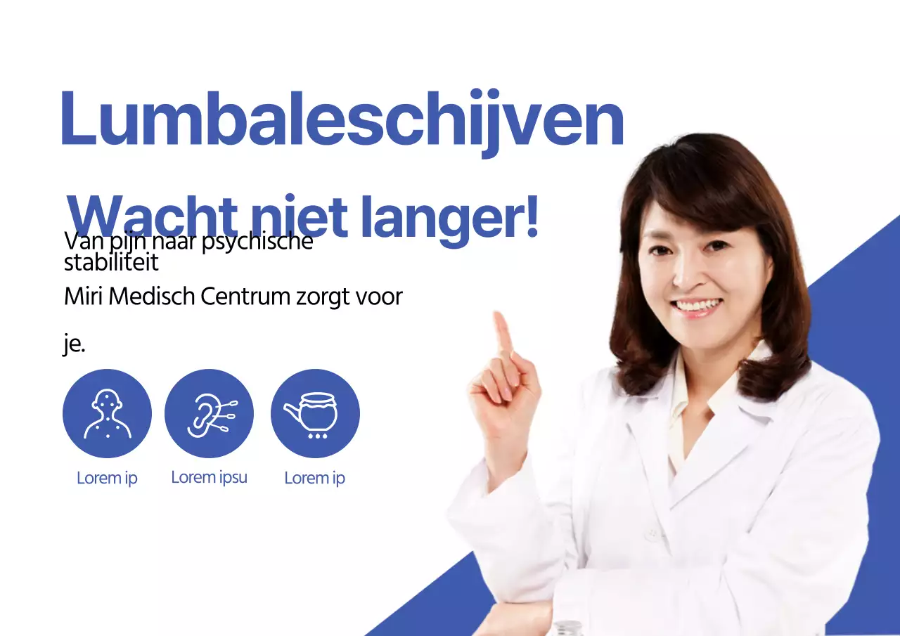 Blauwe rugpijn geen pijn Chinese geneeskunde vrouwelijke arts ziekenhuis publiciteit