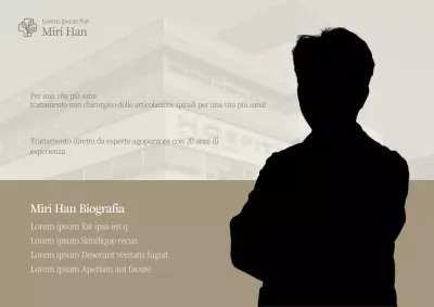 Poster web per una moderna clinica della colonna vertebrale e delle articolazioni in marrone.