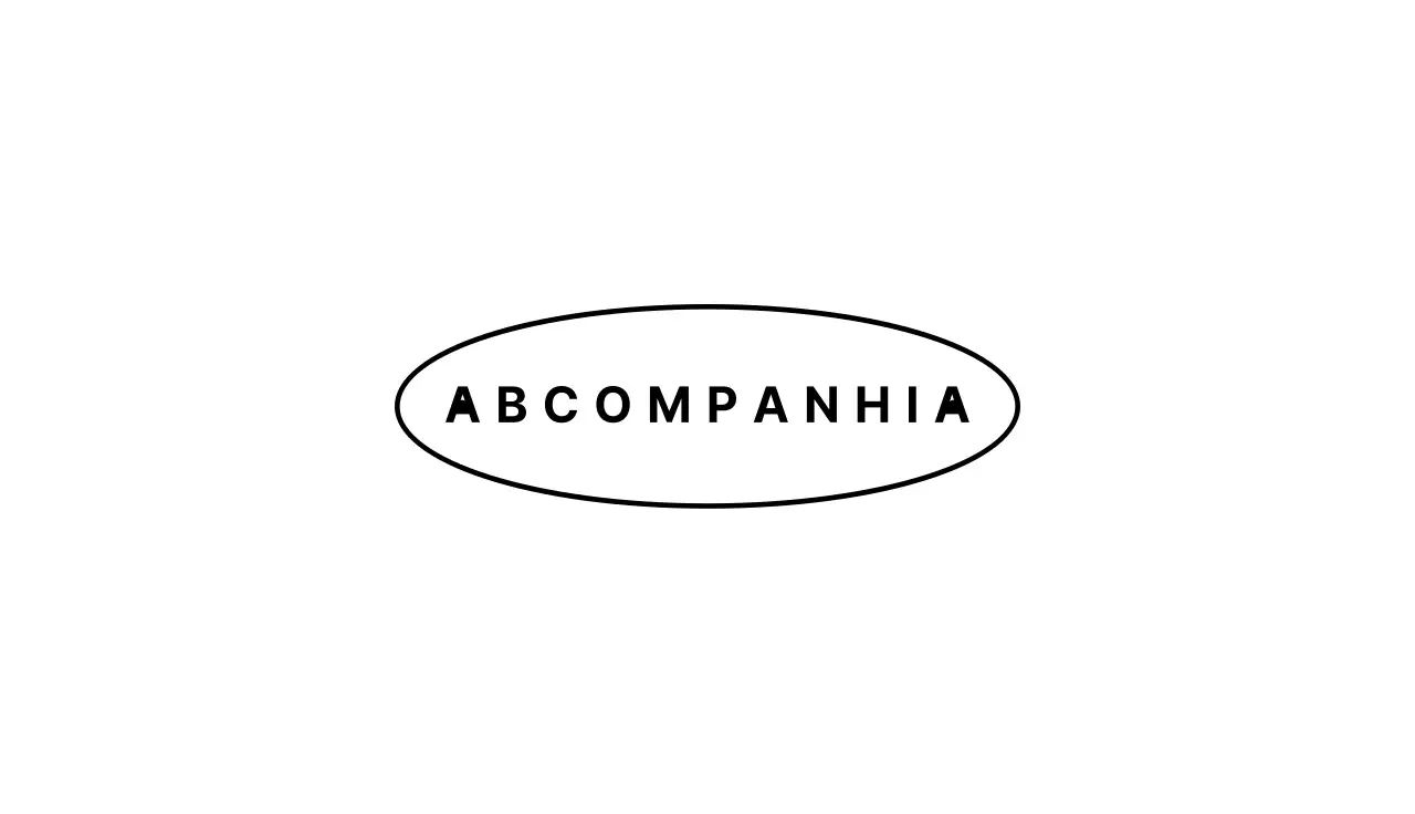 Empresa oval com rebordo preto e branco