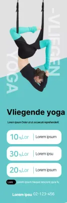 Eenvoudige vliegende yoga promotiebanner in mint