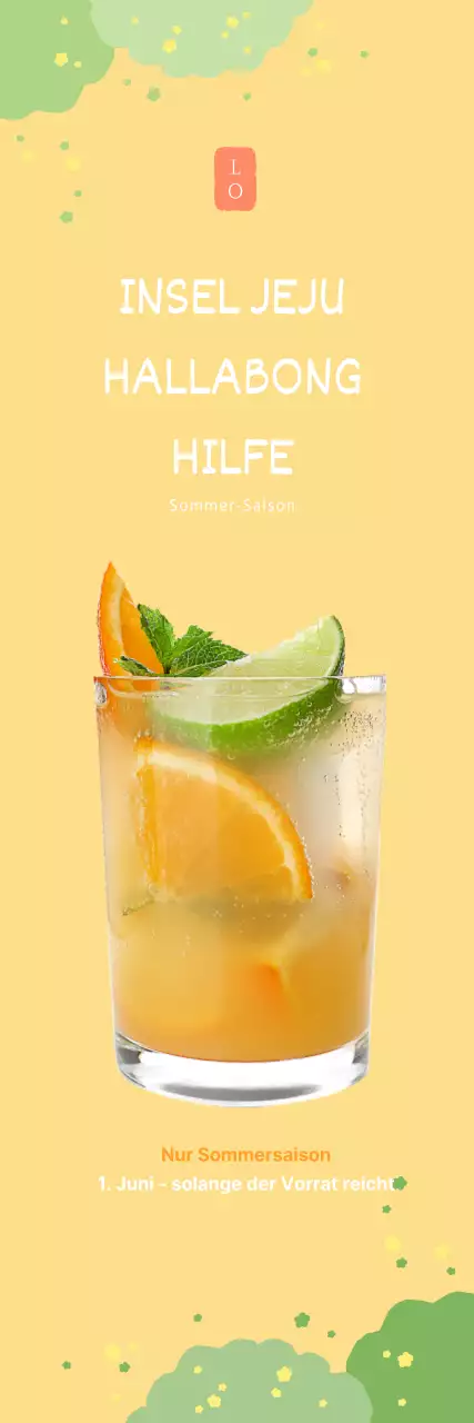 Einfaches gelbes Hängetransparent für ein Aid-Café