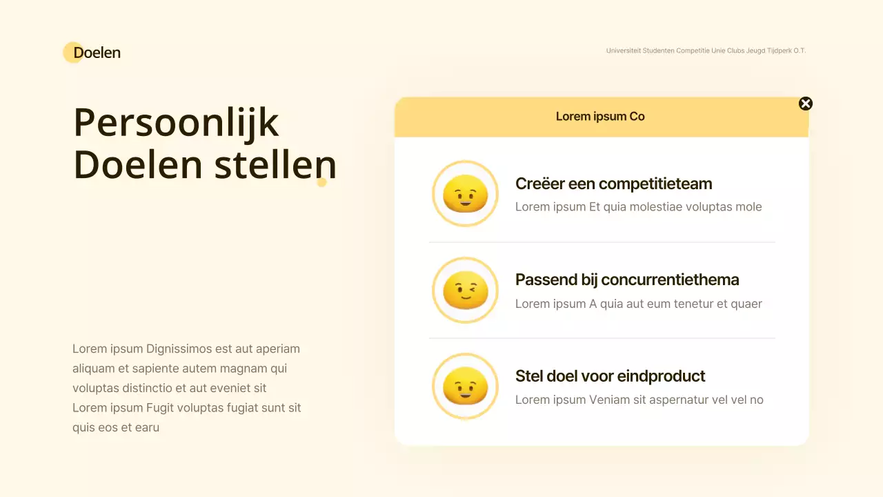 Geel Wit Glimlach Concept Club Oriëntatie