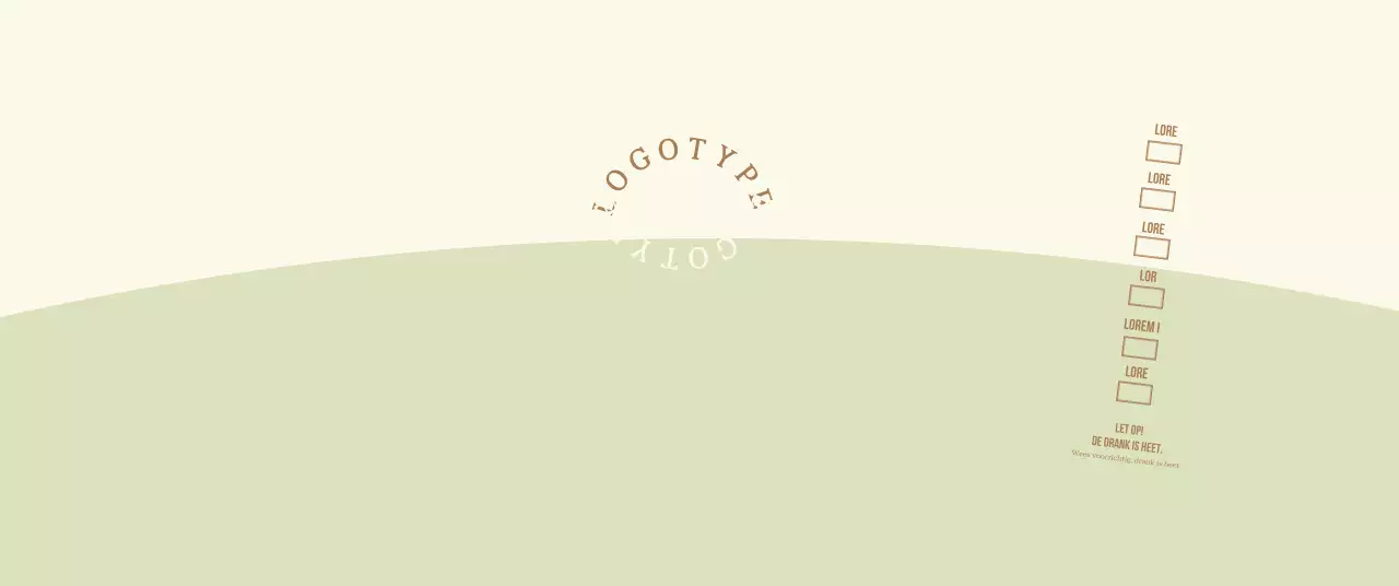 Eenvoudig conceptlogotype in lichtgroen en lichtgeel voor een café