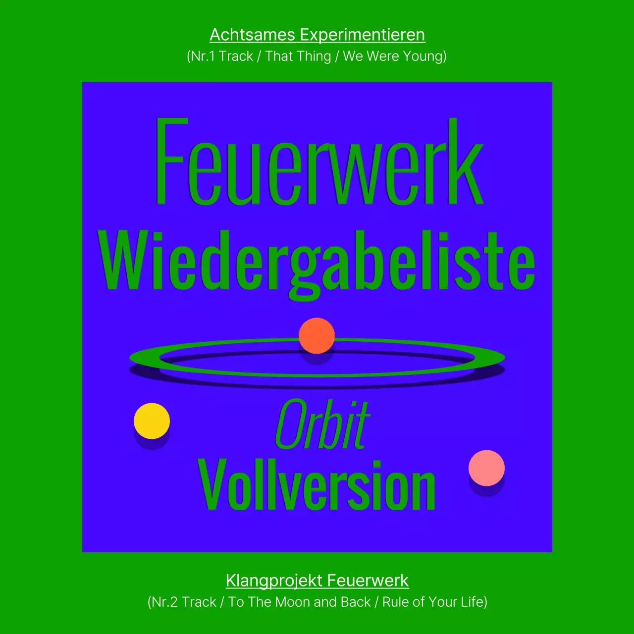 Grünes und blaues Albumcover der Wiedergabeliste