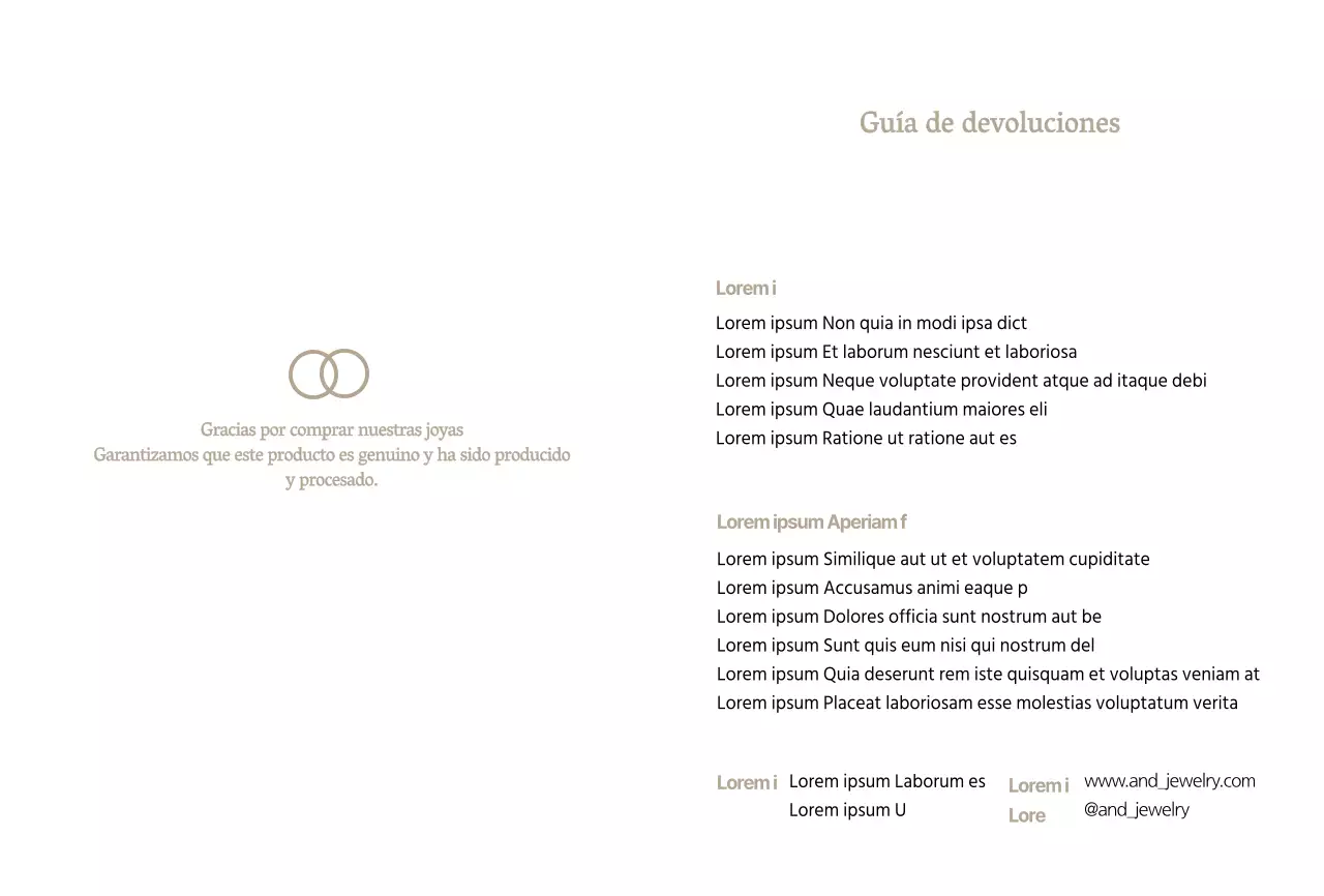 Postal de intercambio de joyería de lujo beige