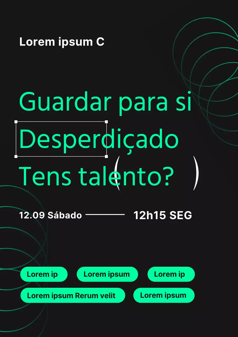 Anúncios de emprego geométricos em verde néon
