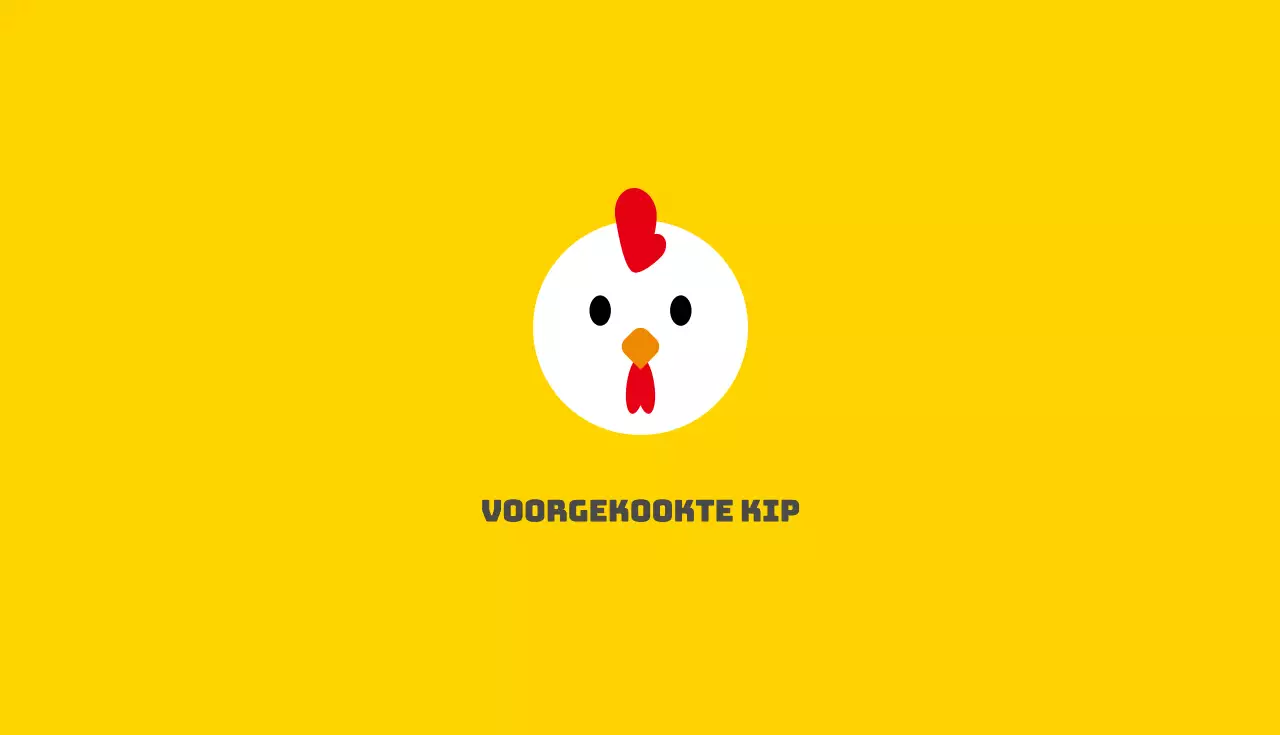 Rood en geel geïllustreerd kippen visitekaartje