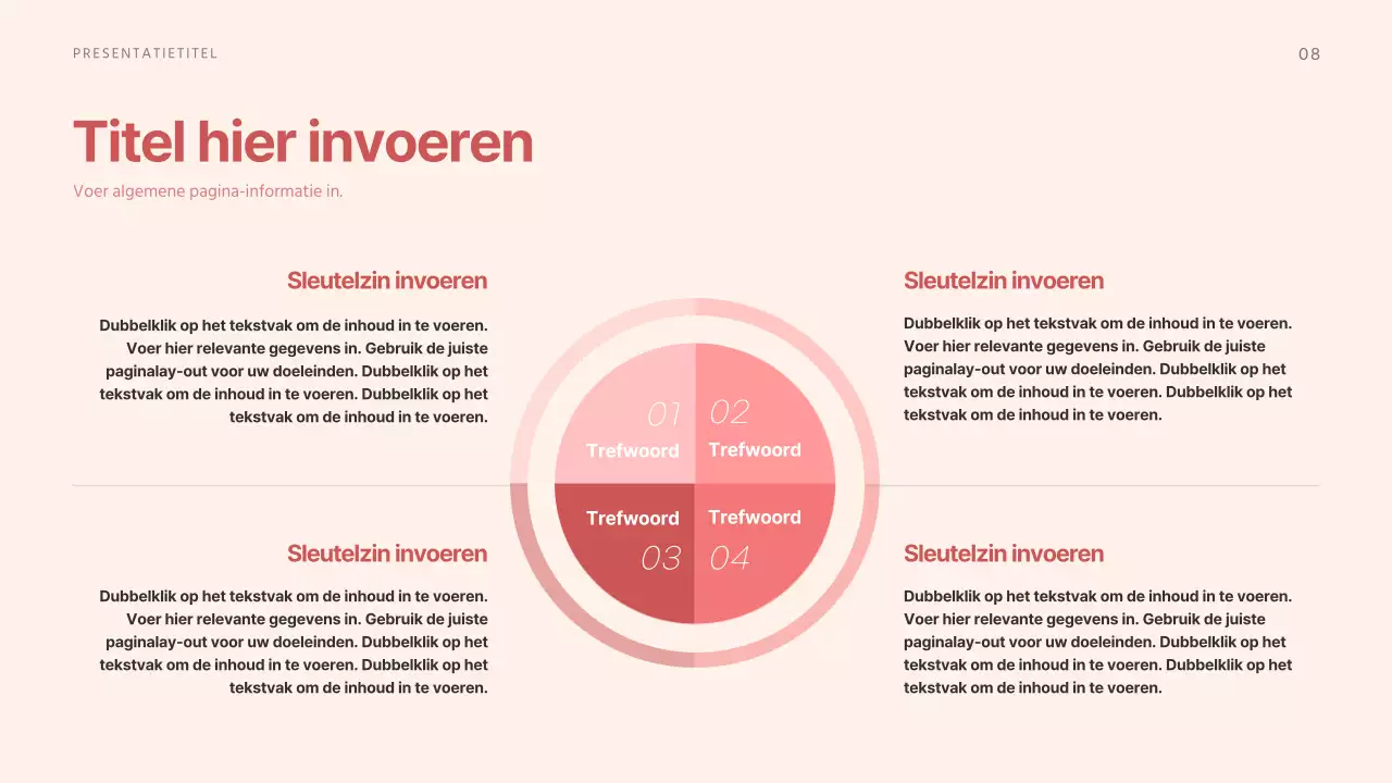 Verschillende lay-outs presenteren in rustgevende rode tinten