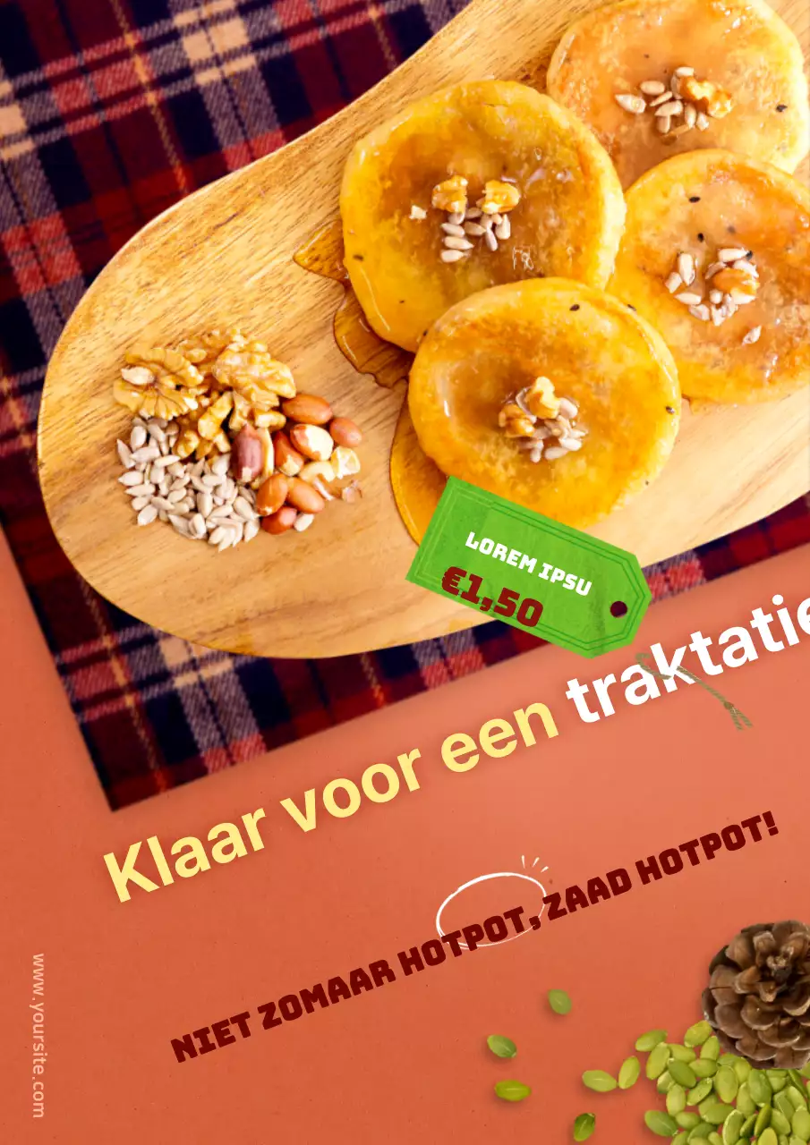 Promoot je takoyaki-menu met oranje voedselfoto's