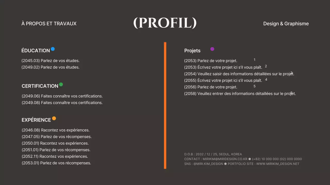 Lignes et formes grises et kaki concept design portfolio