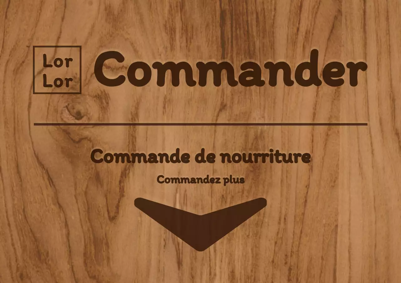 Signalétique intérieure de la cantine avec des couleurs brunâtres et un concept simple en bois