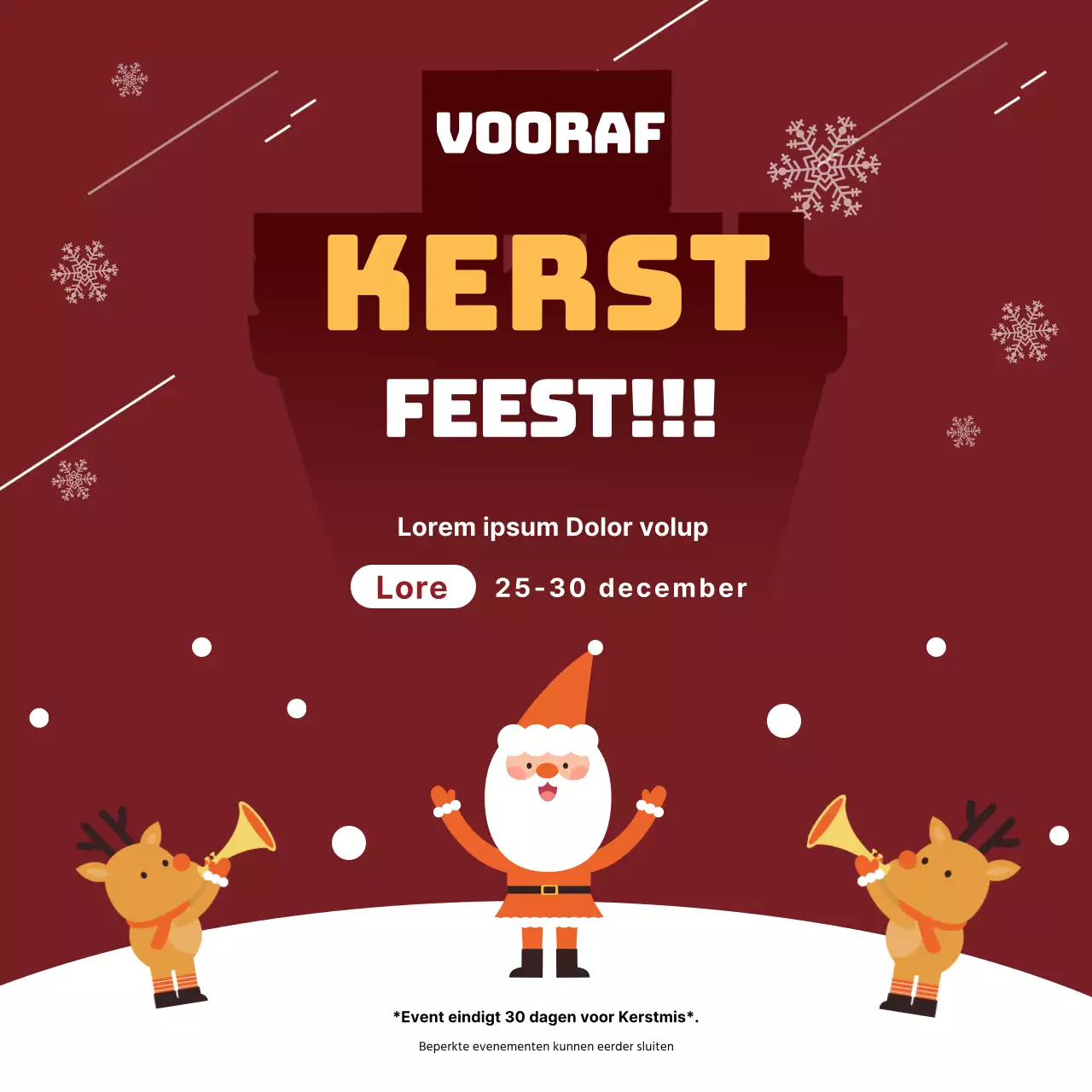 Rode Illustratie Schattig Kerstmis Evenement