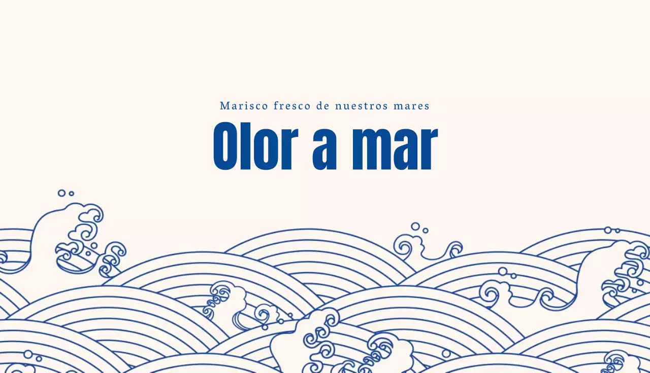 Ilustración azul Entrega tradicional de pescado