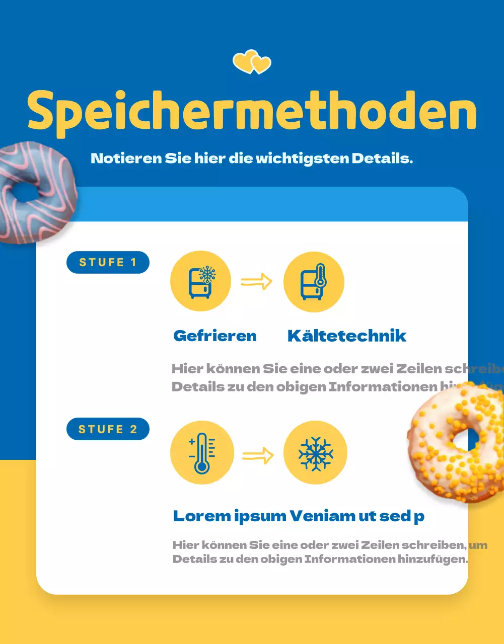 Verkaufen Sie Donuts mit einem süßen blauen Konzept