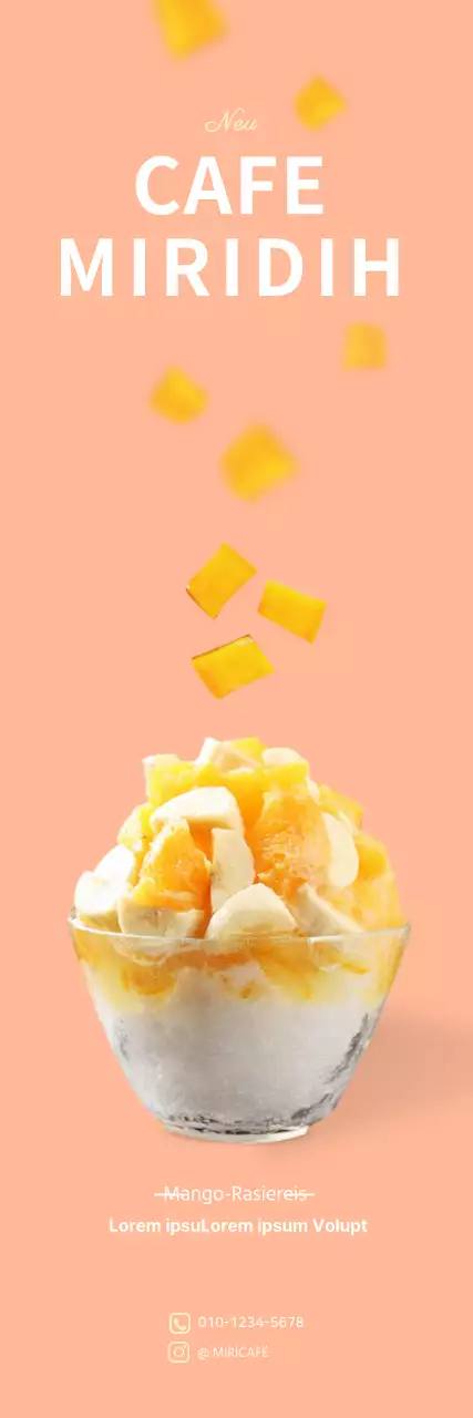 Pinkes einfaches Mango-Eiswasser-Banner für ein Cafe