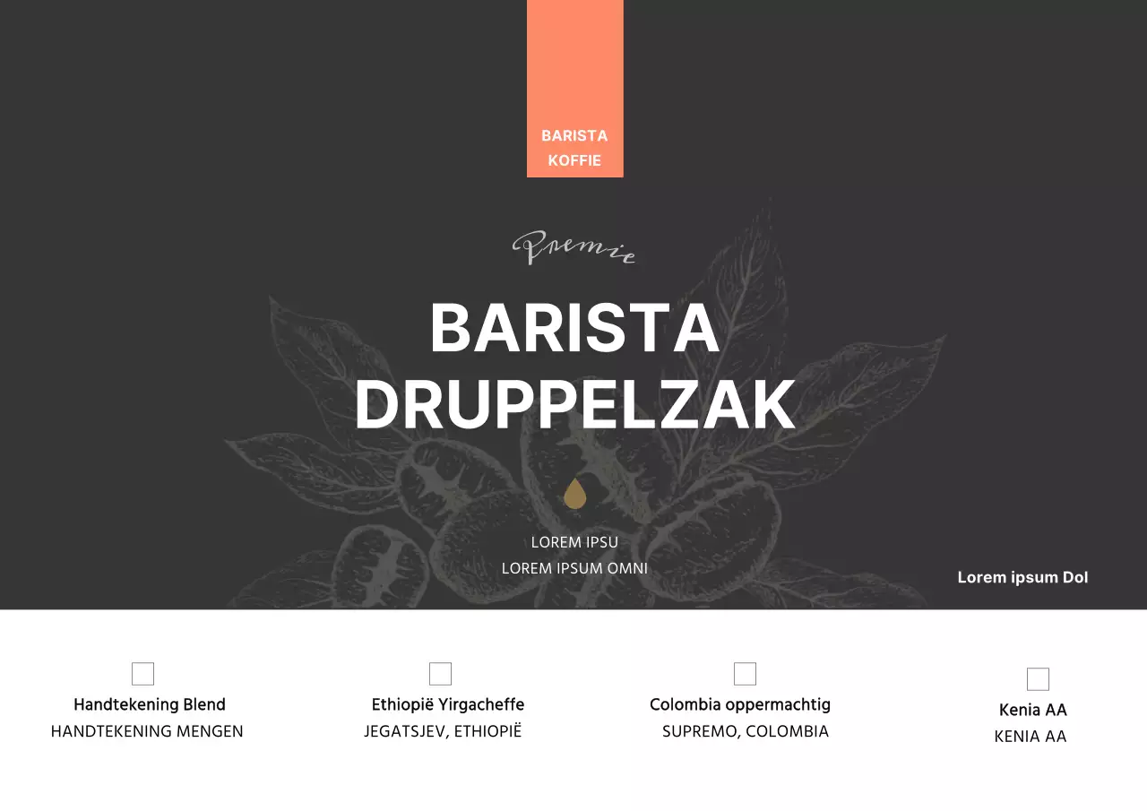 Bruin Getinte Bonen Illustratie Café Productinformatie