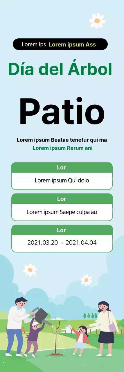 Ilustración verde Bonita promoción del Día del Árbol