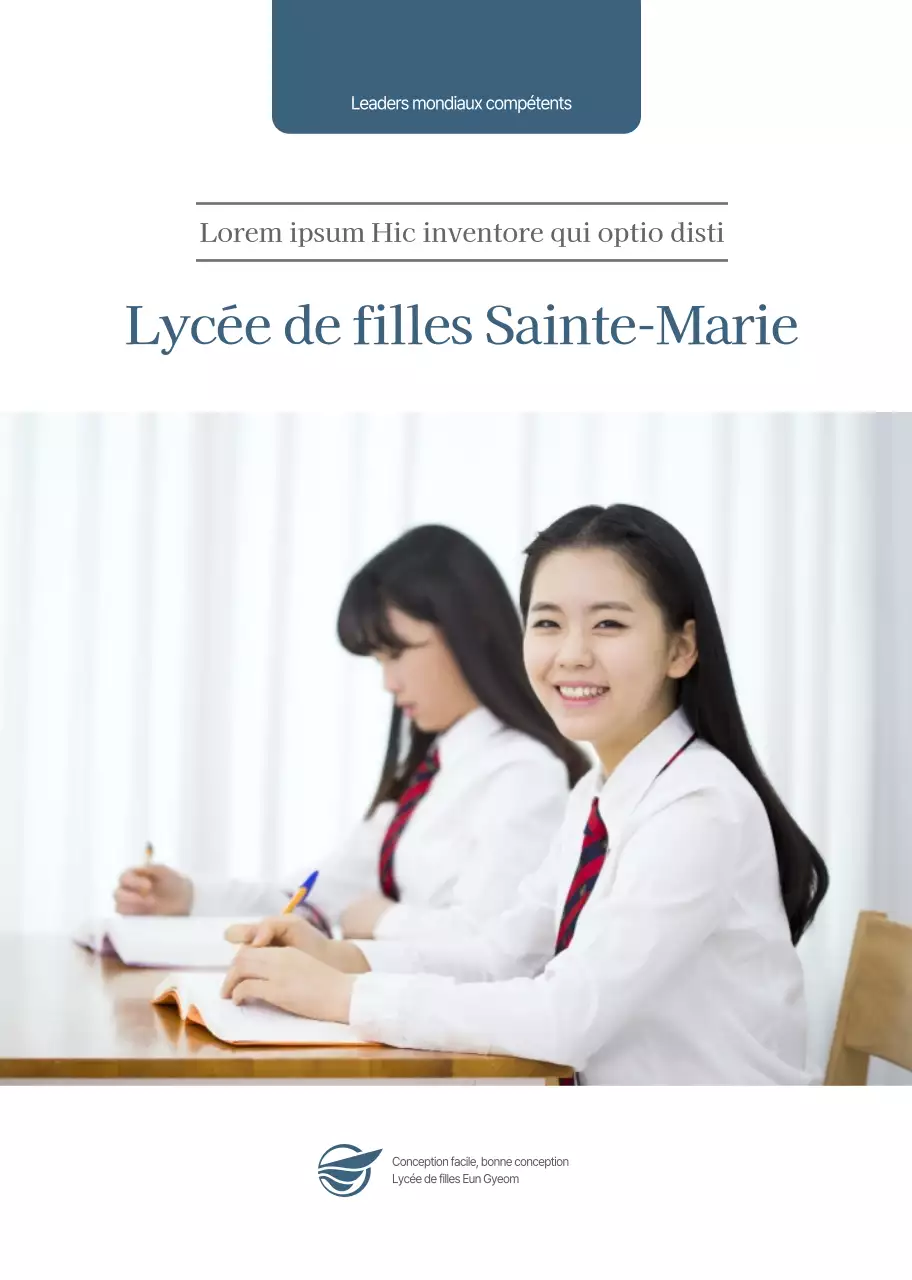 Le lycée avec une simple mise en page de photos en marine