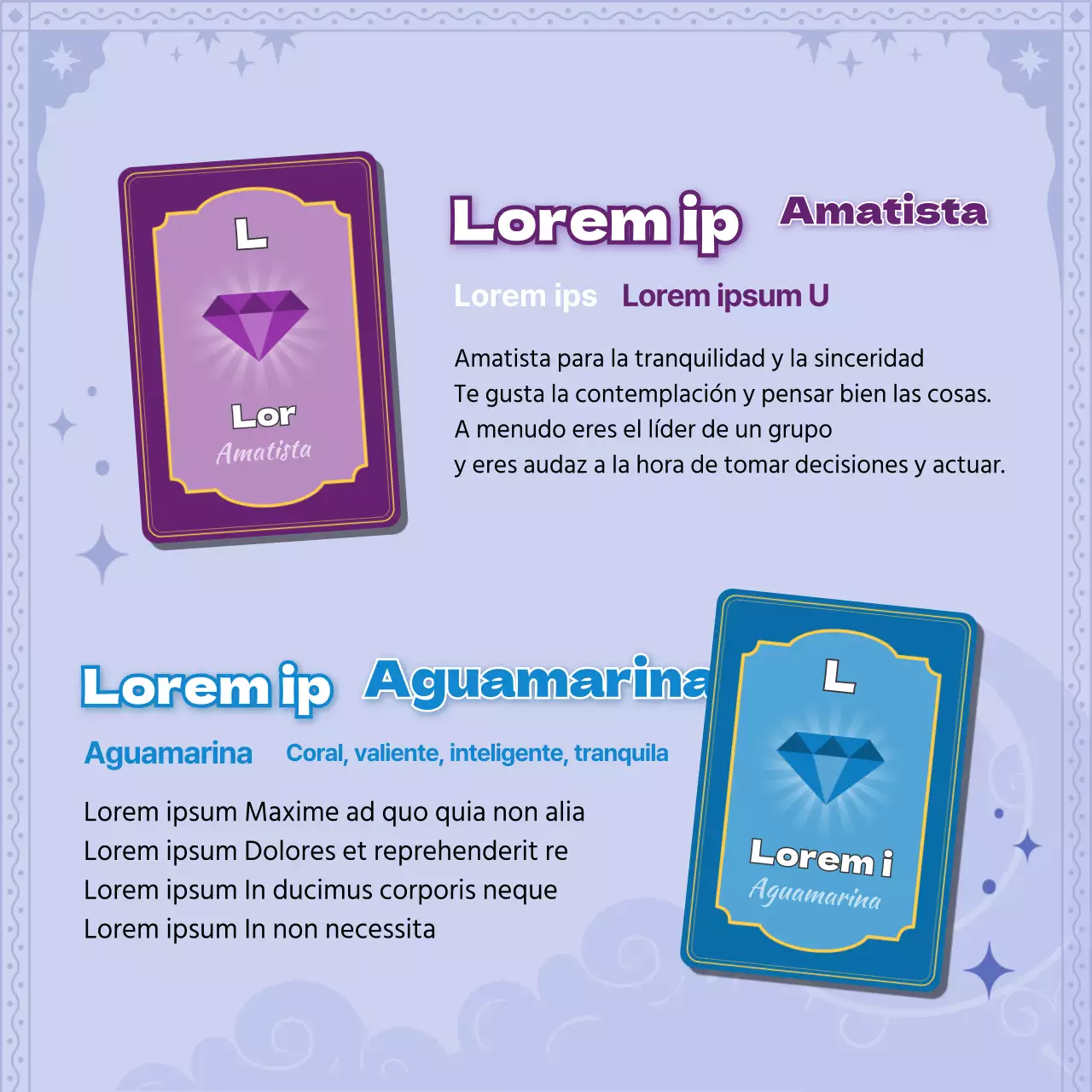 Tarot Púrpura Concepto Birthstone TarjetasNoticias Diseño