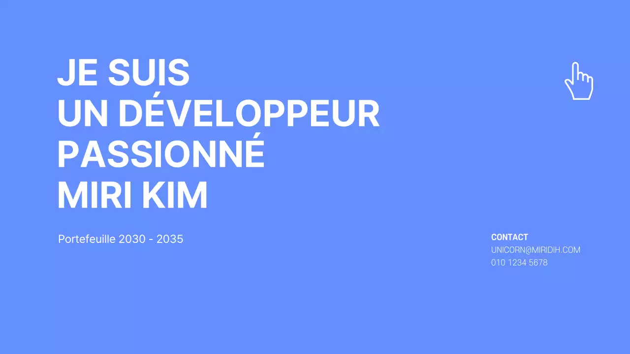 Portefeuille du développeur en bleu