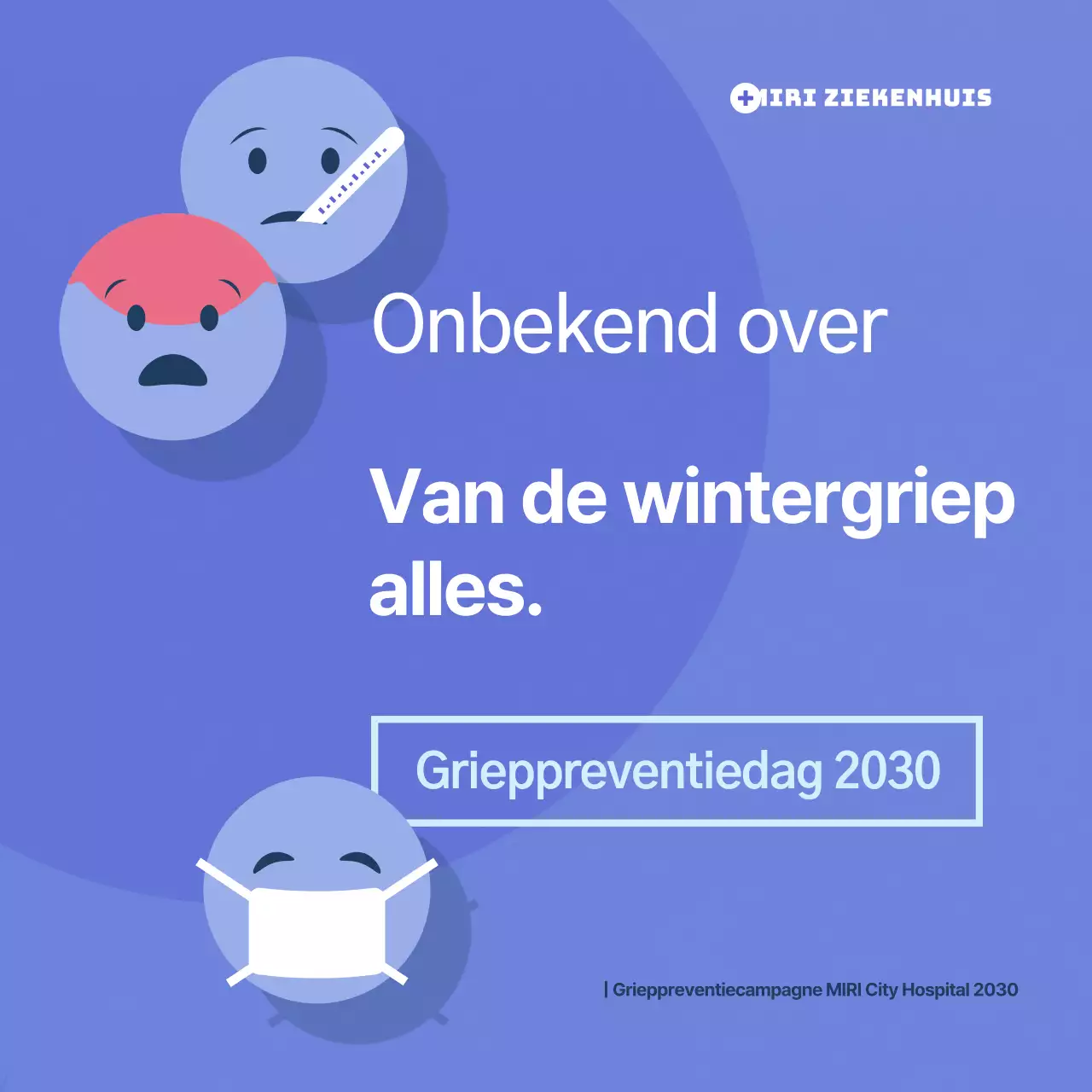 Blauwe, vriendelijke en schone grieppreventiecampagne (CardNews)