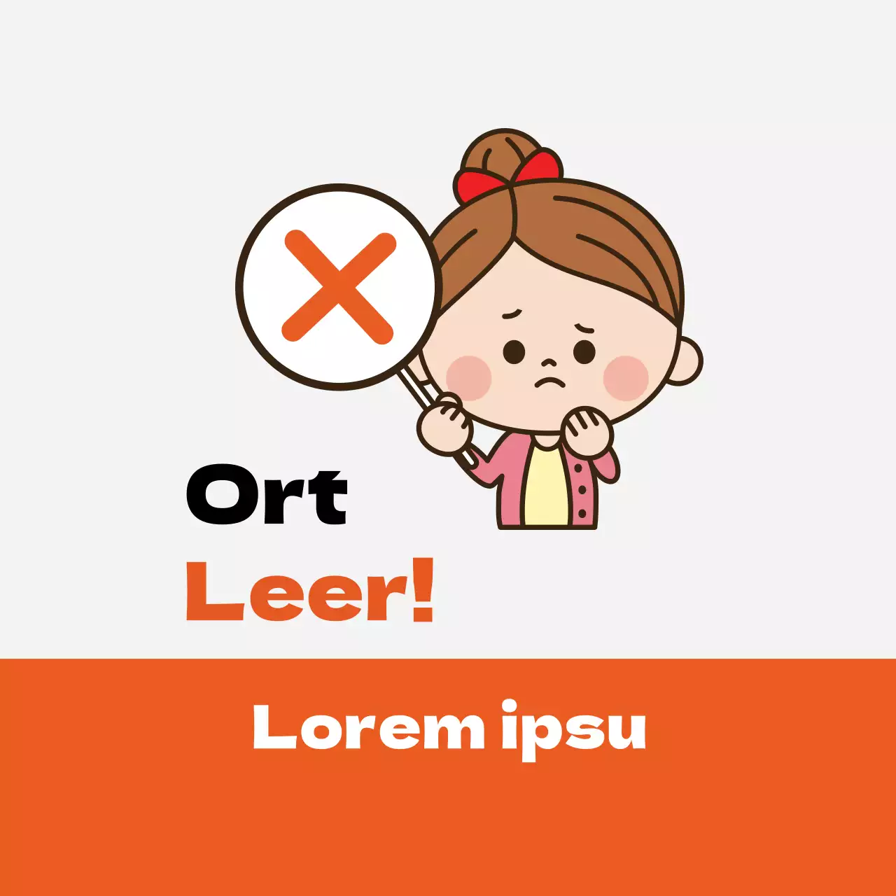 Orangefarbene Illustration niedliche Korona Quarantäne