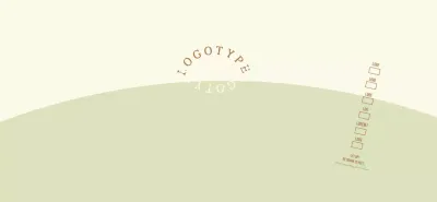 Eenvoudig conceptlogotype in lichtgroen en lichtgeel voor een café