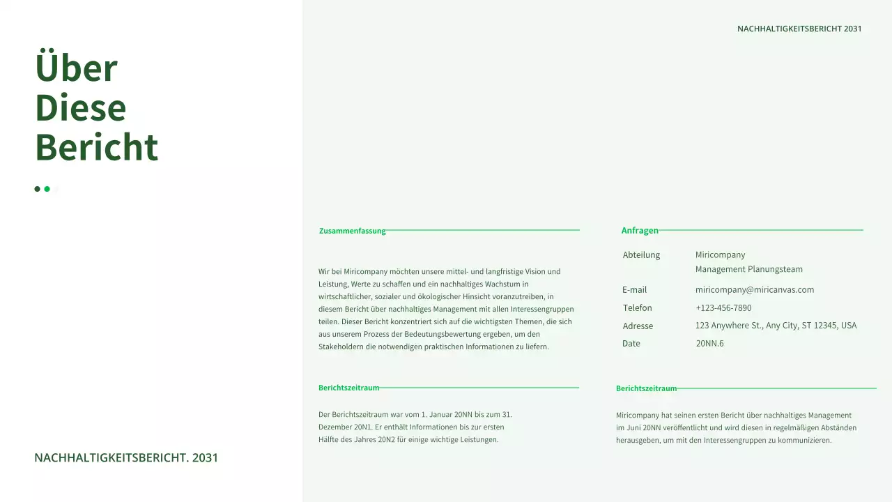 Der ESG-Bericht von Ecoconcept in grün